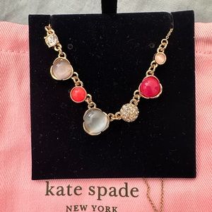 Beautiful medley stones Kate Spade necklace light gold tone